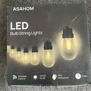 Asahom led bulb string lights- new never been used!